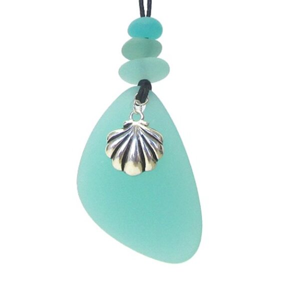 NWT - Seaglass Shell Pendant Necklace - Picture 3 of 3